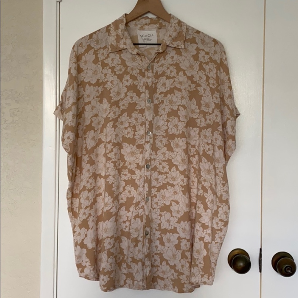 Acacia Mombasa shirt dress in Naked Magnolia